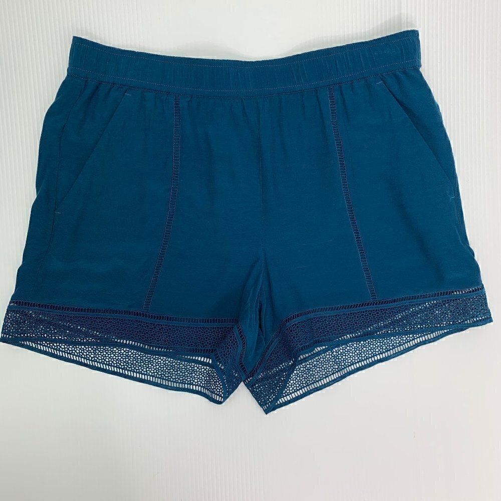 Ann Taylor Loft Small Teal Blue Shorts Lace Hem